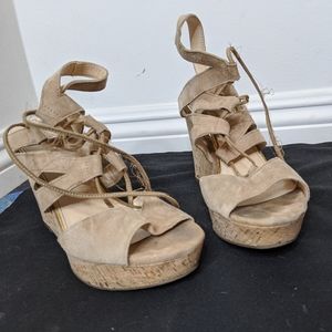 Brown summer wedges